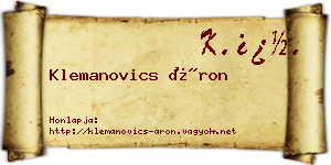 Klemanovics Áron névjegykártya